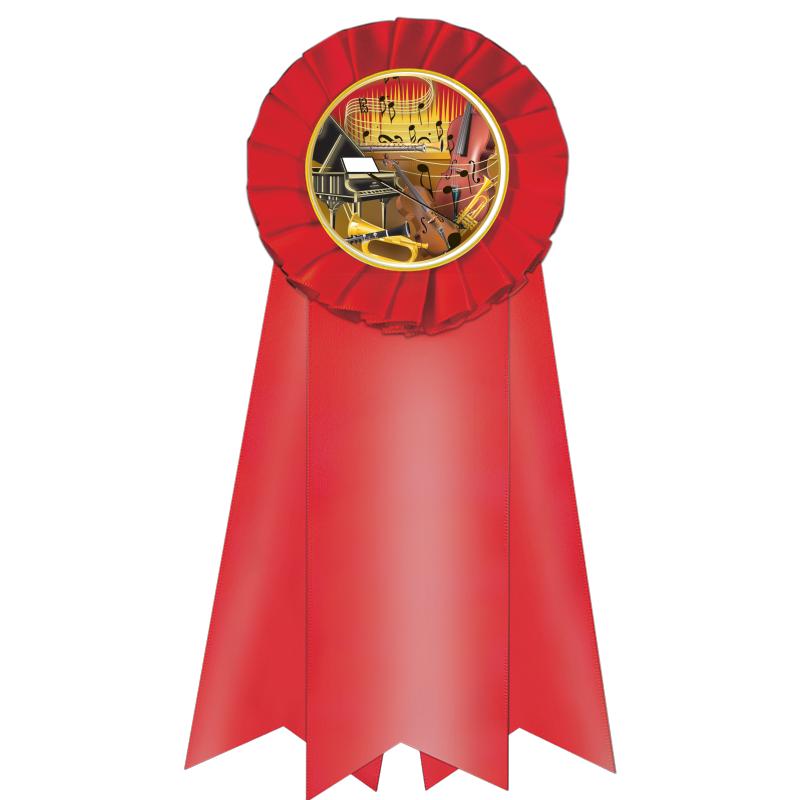 7" JUMBO RED MYLAR ROSETTE