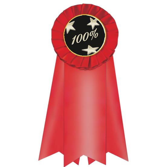 7" JUMBO RED MYLAR ROSETTE