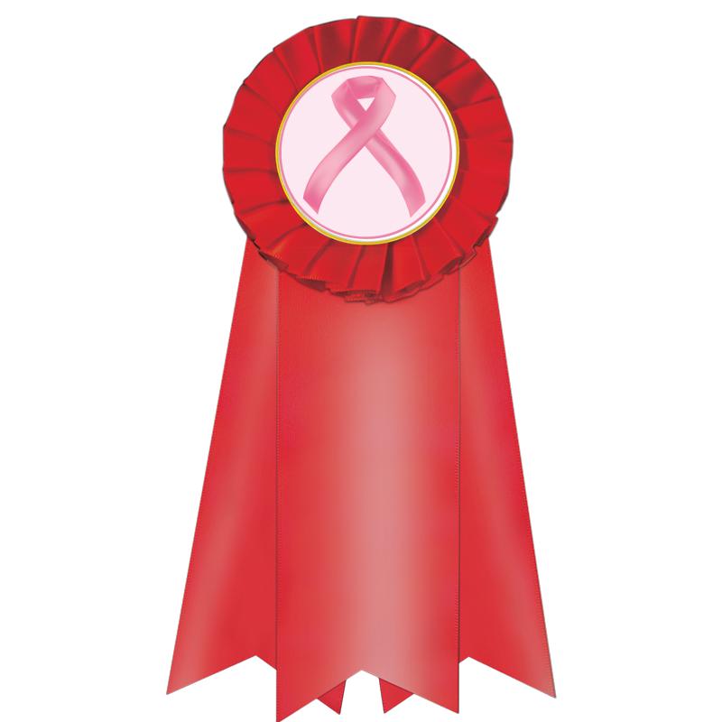 7" JUMBO RED MYLAR ROSETTE