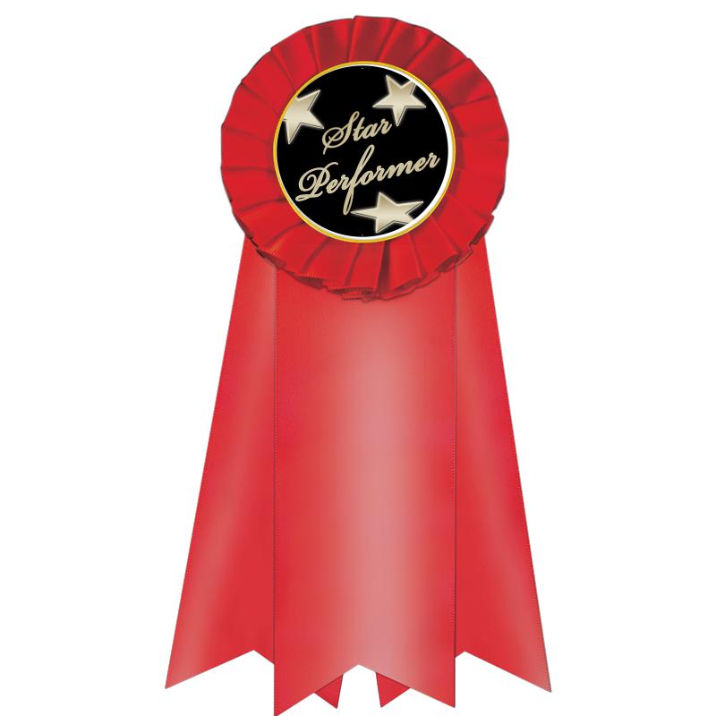 7" JUMBO RED MYLAR ROSETTE