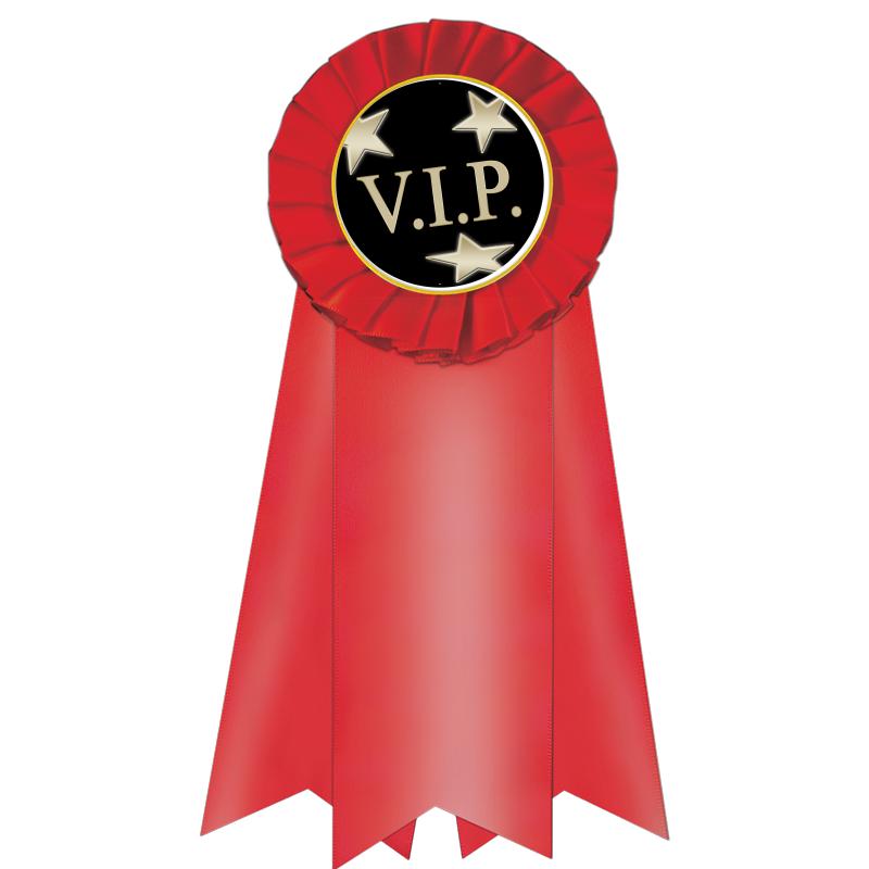 7" JUMBO RED MYLAR ROSETTE