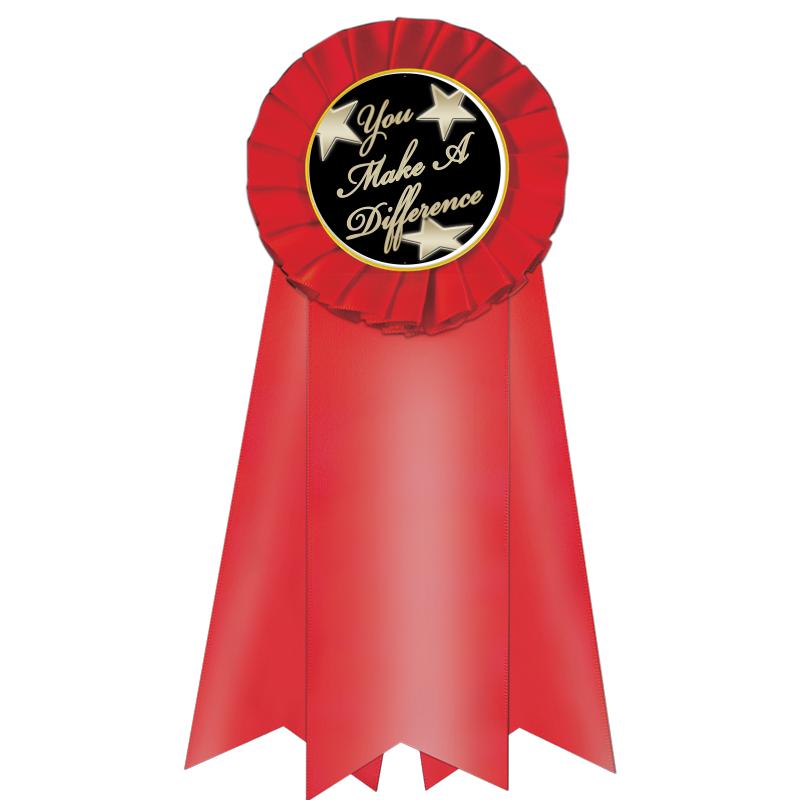 7" JUMBO RED MYLAR ROSETTE