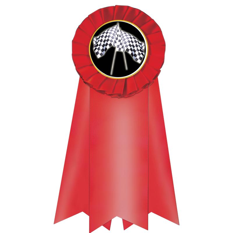 7" JUMBO RED MYLAR ROSETTE