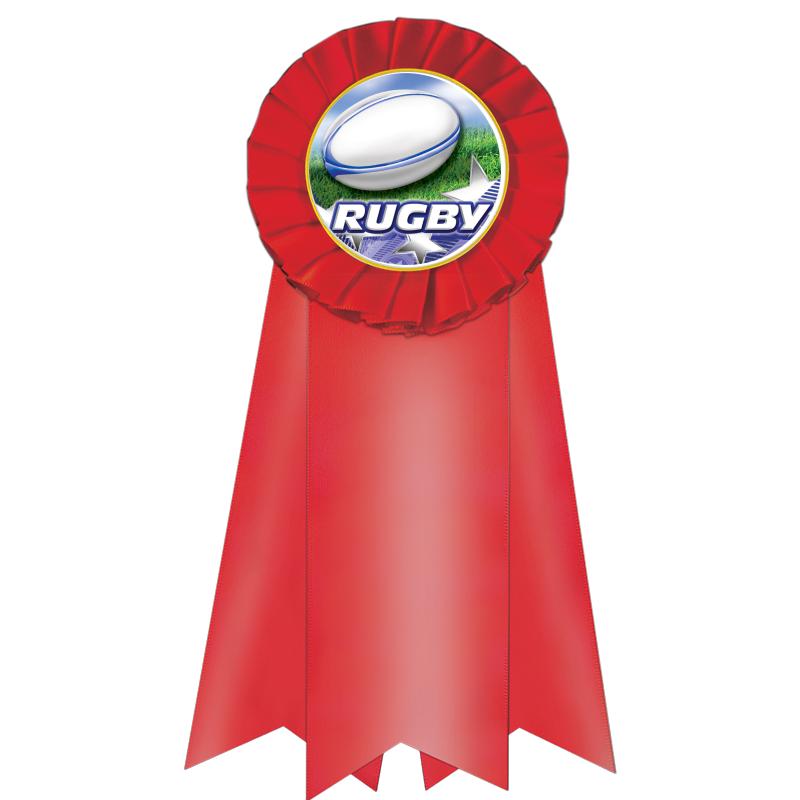 7" JUMBO RED MYLAR ROSETTE