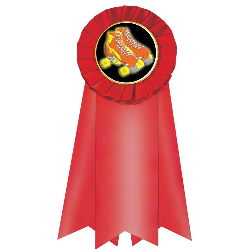 7" JUMBO RED MYLAR ROSETTE