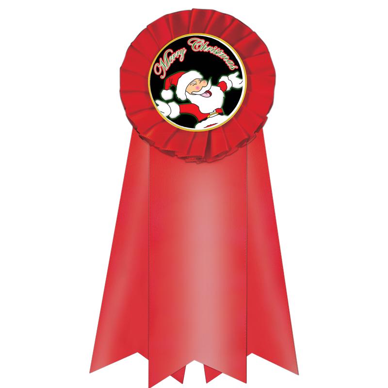 7" JUMBO RED MYLAR ROSETTE