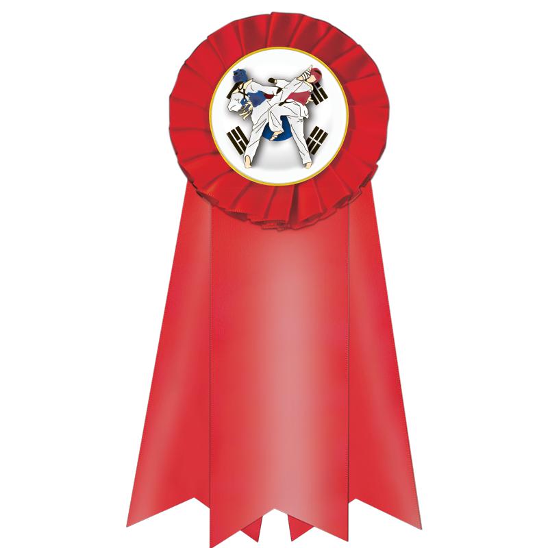 7" JUMBO RED MYLAR ROSETTE