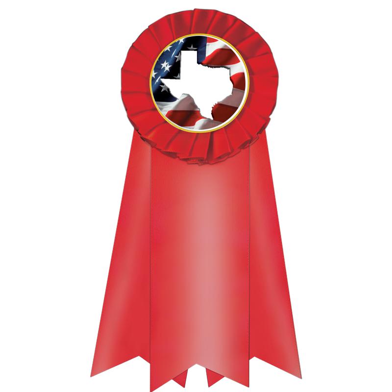 7" JUMBO RED MYLAR ROSETTE