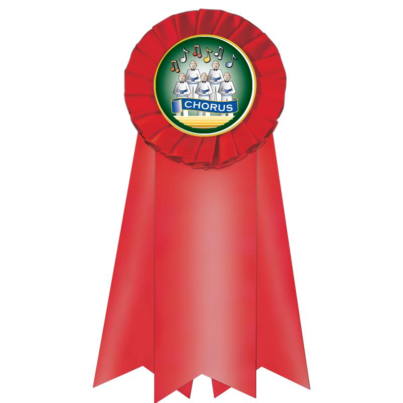 7" JUMBO RED MYLAR ROSETTE