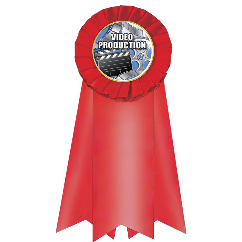 7" JUMBO RED MYLAR ROSETTE