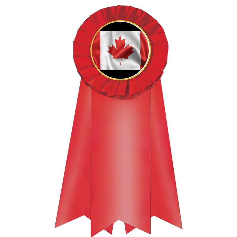 7" JUMBO RED MYLAR ROSETTE