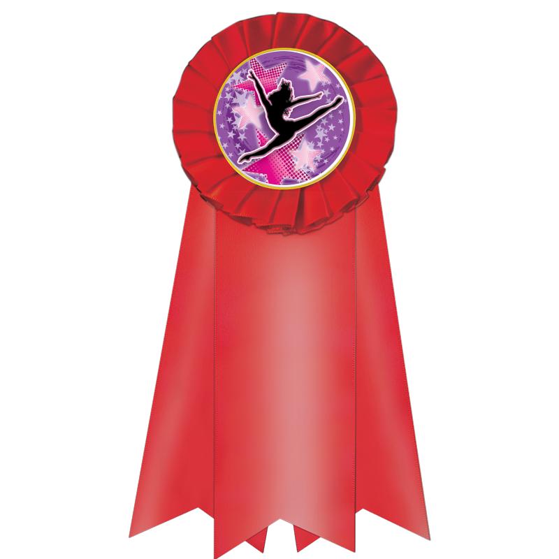 7" JUMBO RED MYLAR ROSETTE