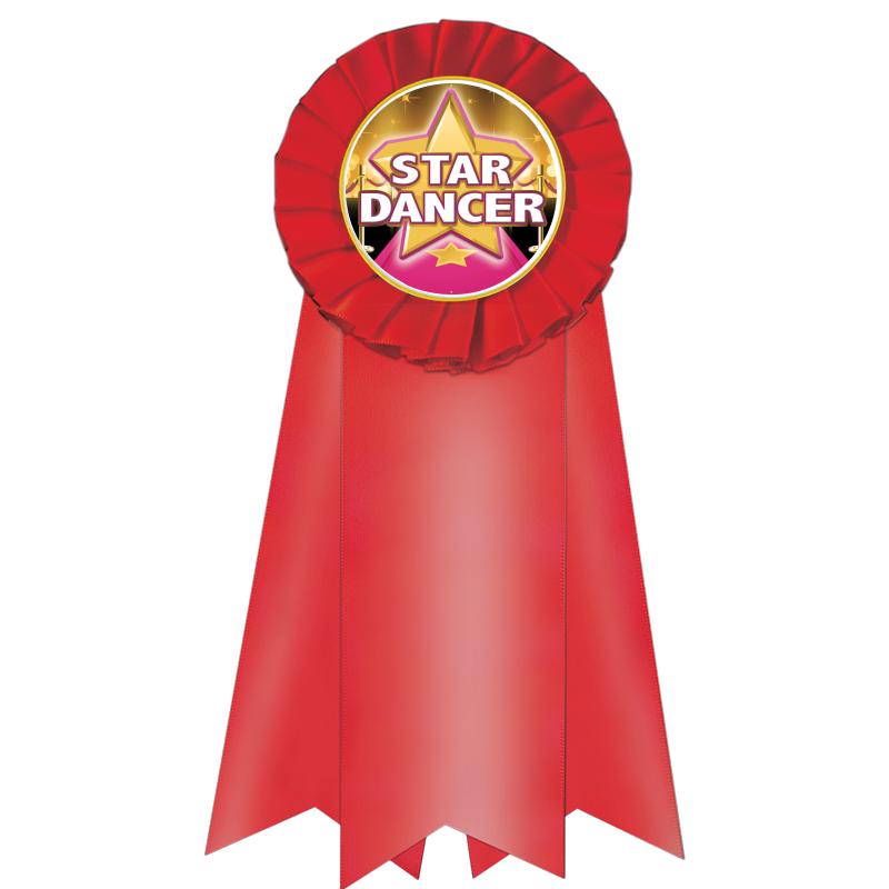 7" JUMBO RED MYLAR ROSETTE