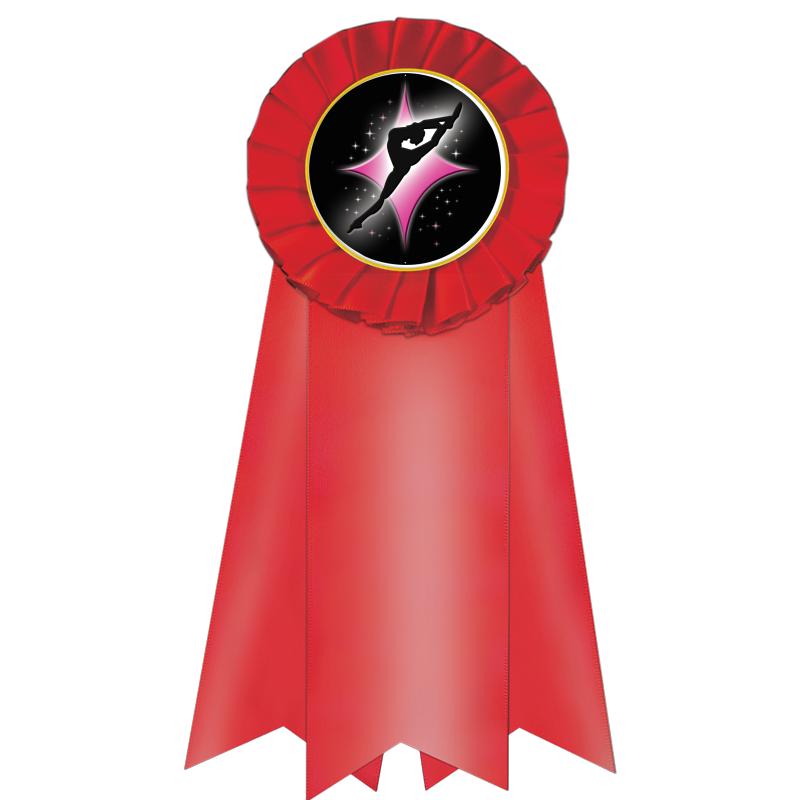 7" JUMBO RED MYLAR ROSETTE