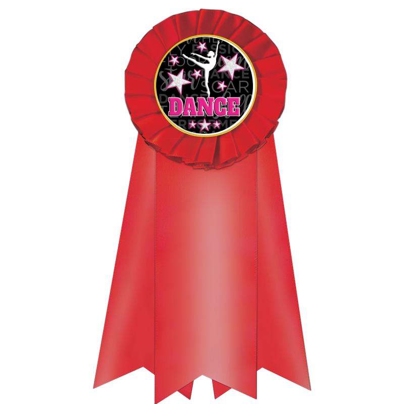 7" JUMBO RED MYLAR ROSETTE