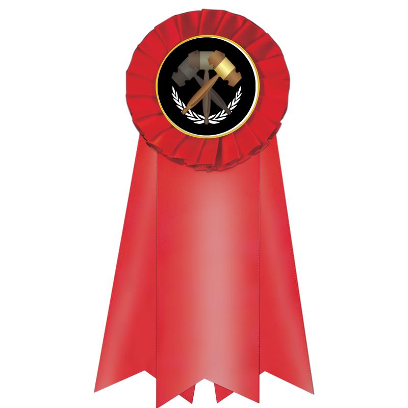 7" JUMBO RED MYLAR ROSETTE