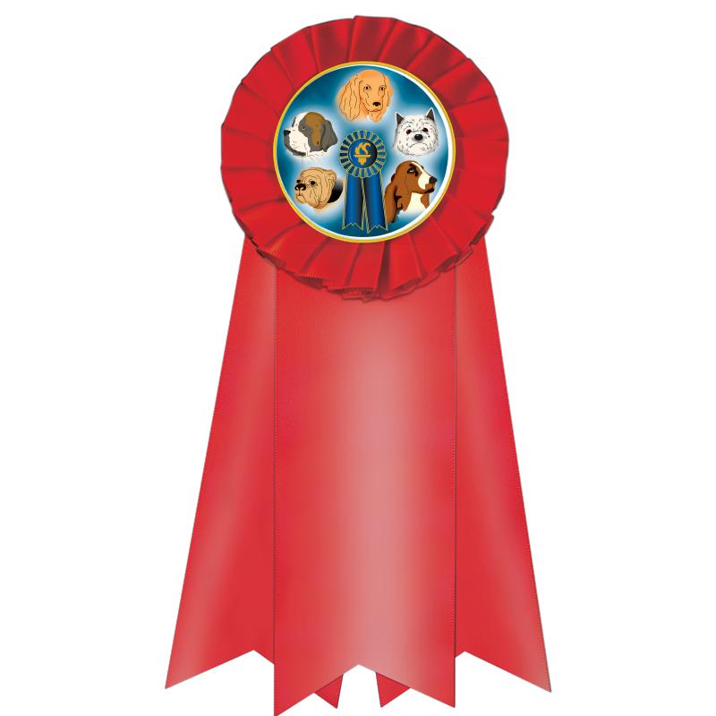 7" JUMBO RED MYLAR ROSETTE