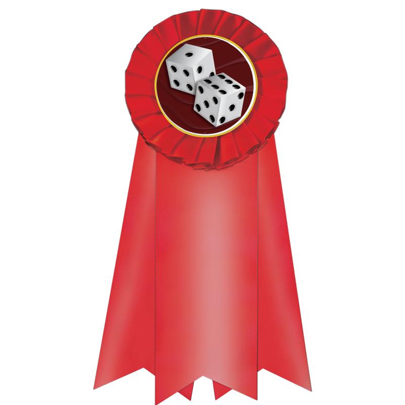 7" JUMBO RED MYLAR ROSETTE