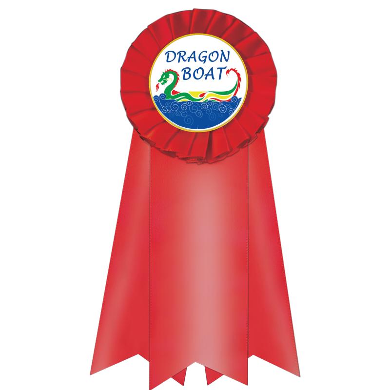 7" JUMBO RED MYLAR ROSETTE