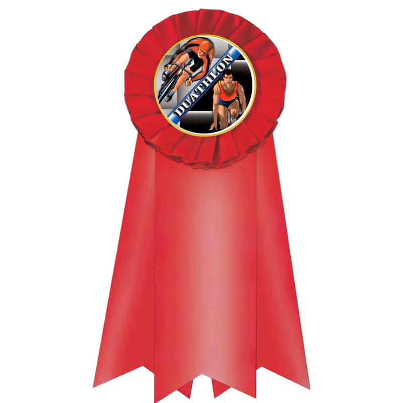 7" JUMBO RED MYLAR ROSETTE