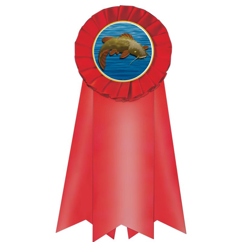 7" JUMBO RED MYLAR ROSETTE