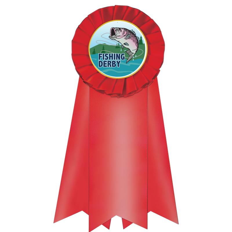 7" JUMBO RED MYLAR ROSETTE