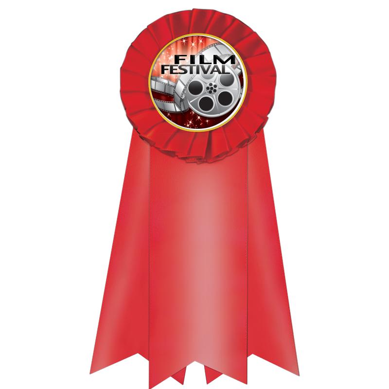7" JUMBO RED MYLAR ROSETTE