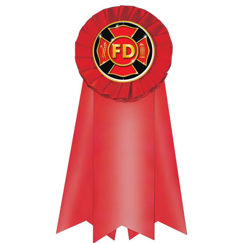 7" JUMBO RED MYLAR ROSETTE