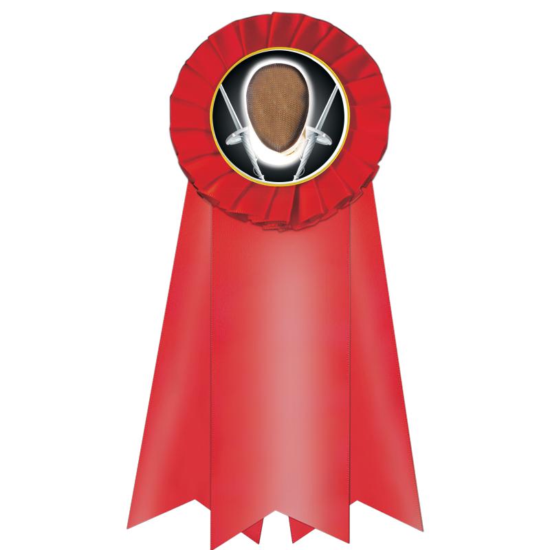 7" JUMBO RED MYLAR ROSETTE