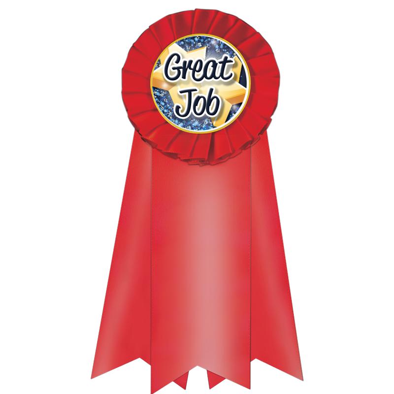 7" JUMBO RED MYLAR ROSETTE