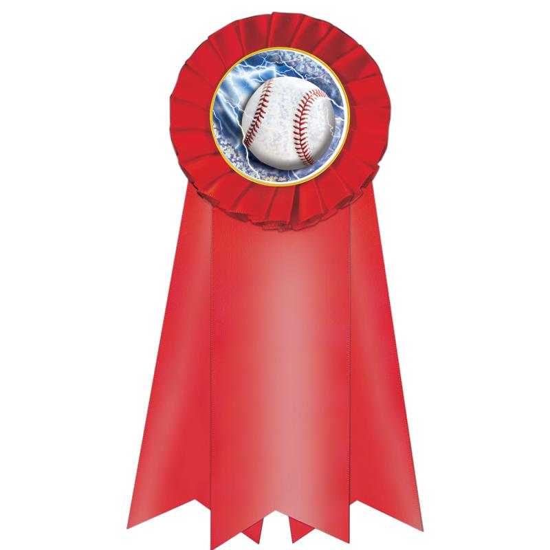 7" JUMBO RED MYLAR ROSETTE