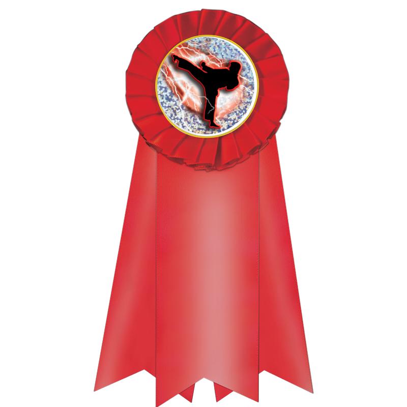 7" JUMBO RED MYLAR ROSETTE