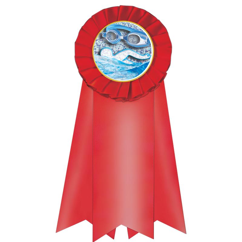 7" JUMBO RED MYLAR ROSETTE