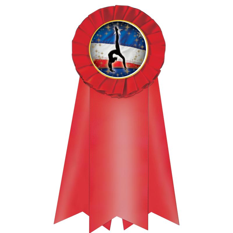 7" JUMBO RED MYLAR ROSETTE
