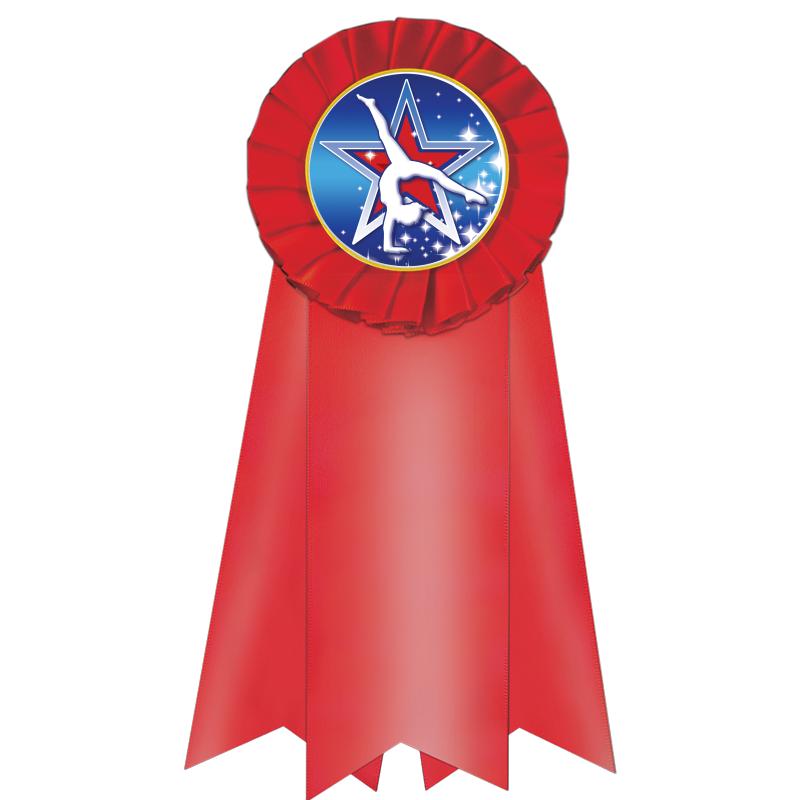 7" JUMBO RED MYLAR ROSETTE