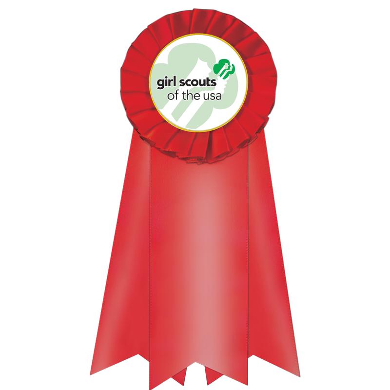 7" JUMBO RED MYLAR ROSETTE