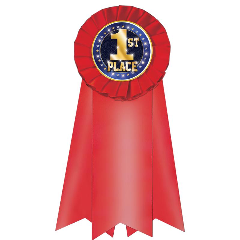 7" JUMBO RED MYLAR ROSETTE