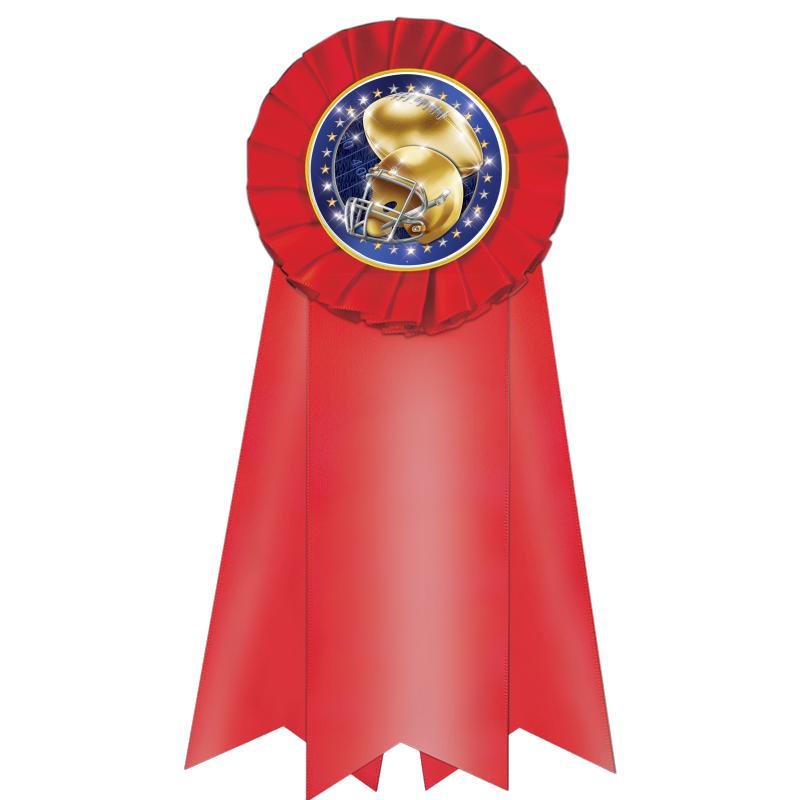 7" JUMBO RED MYLAR ROSETTE