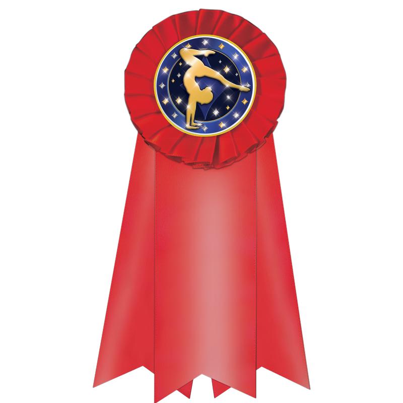 7" JUMBO RED MYLAR ROSETTE