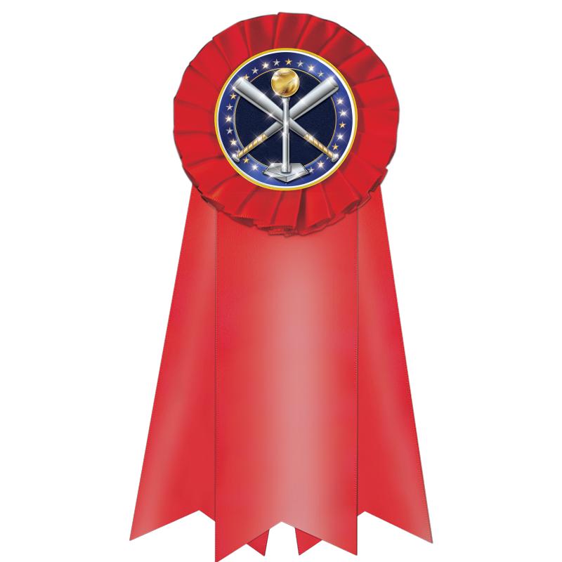 7" JUMBO RED MYLAR ROSETTE