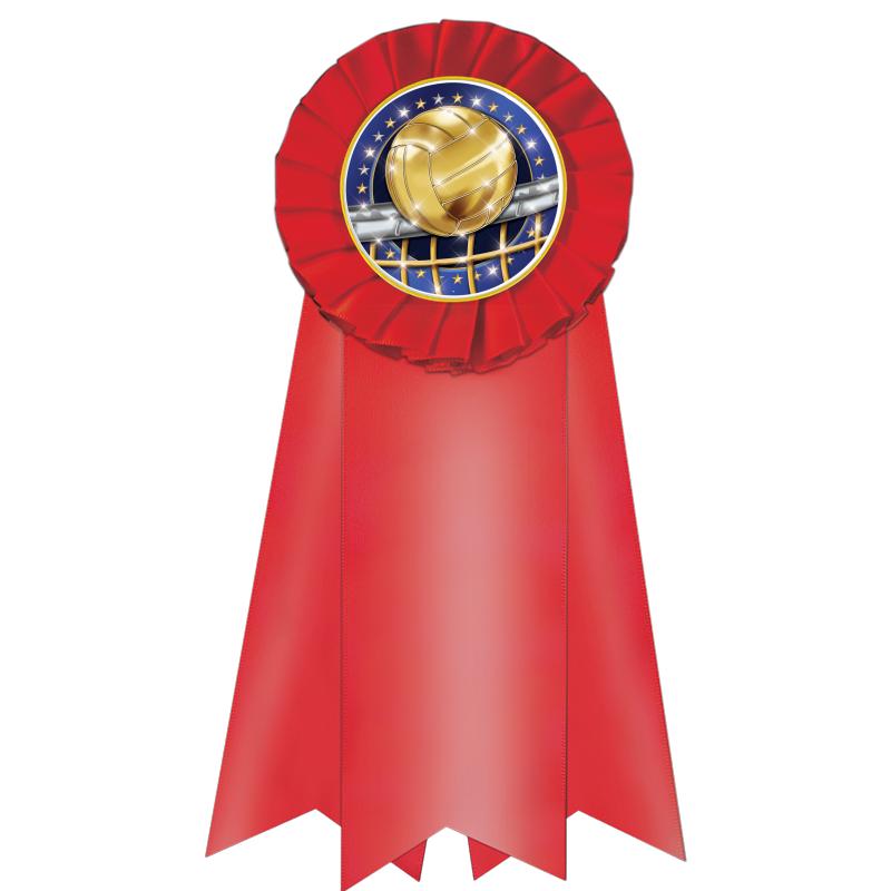 7" JUMBO RED MYLAR ROSETTE