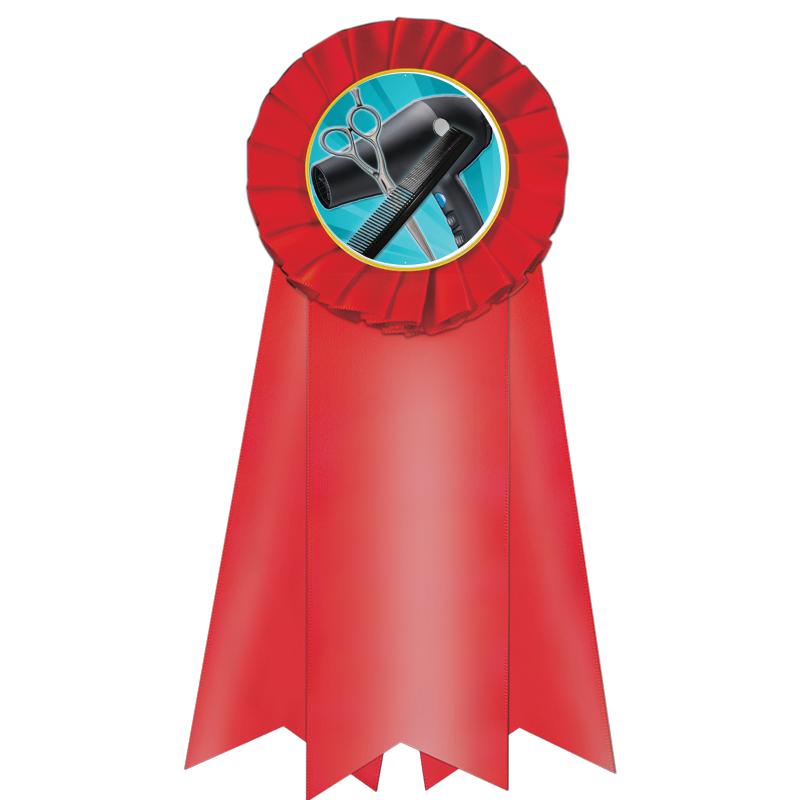 7" JUMBO RED MYLAR ROSETTE