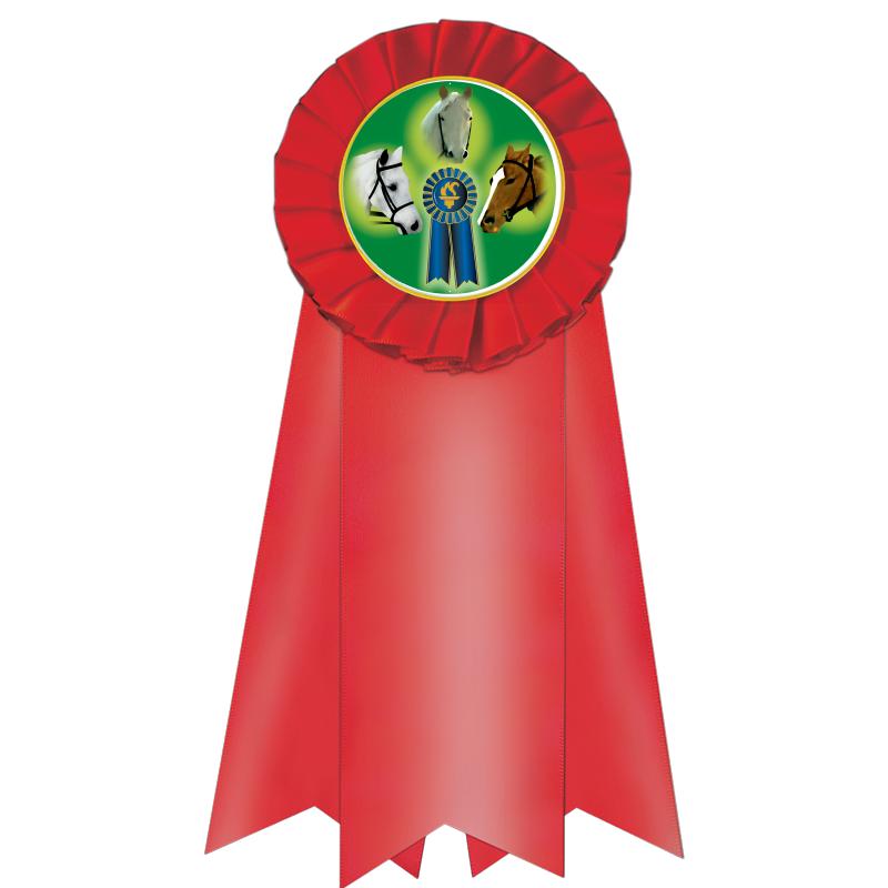 7" JUMBO RED MYLAR ROSETTE