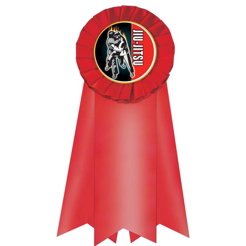 7" JUMBO RED MYLAR ROSETTE