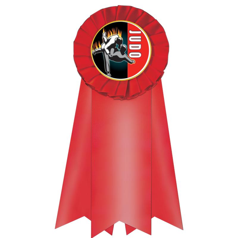 7" JUMBO RED MYLAR ROSETTE