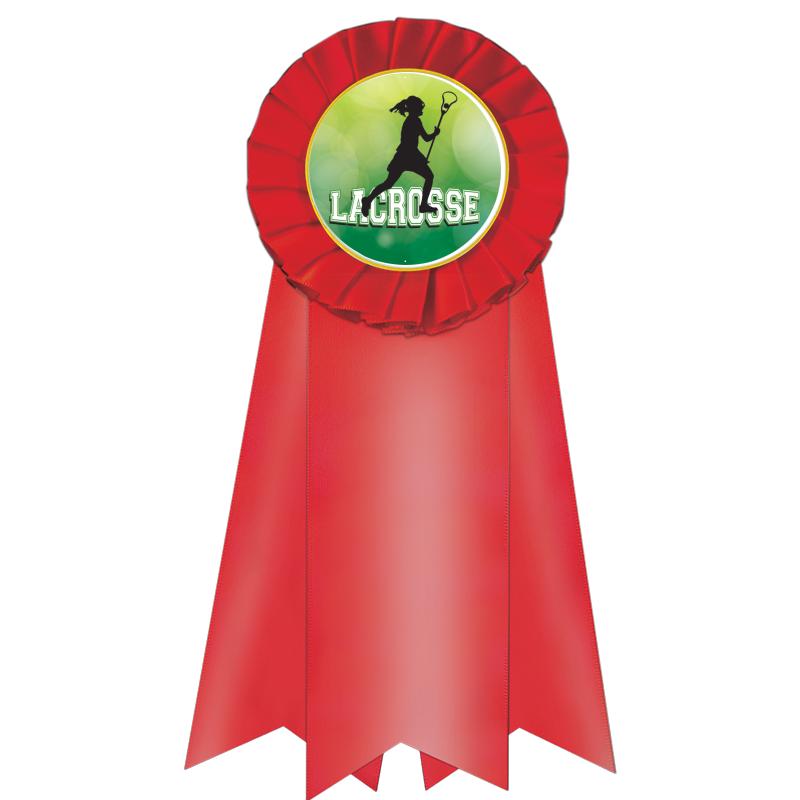 7" JUMBO RED MYLAR ROSETTE