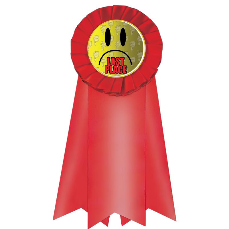 7" JUMBO RED MYLAR ROSETTE