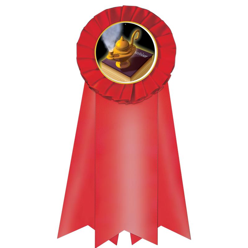 7" JUMBO RED MYLAR ROSETTE