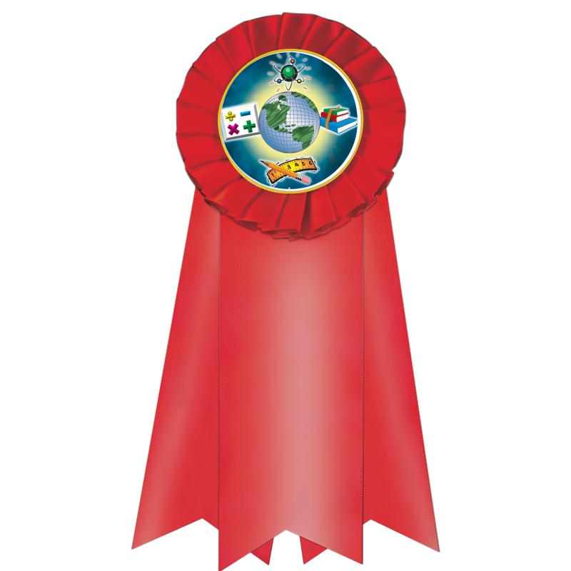 7" JUMBO RED MYLAR ROSETTE