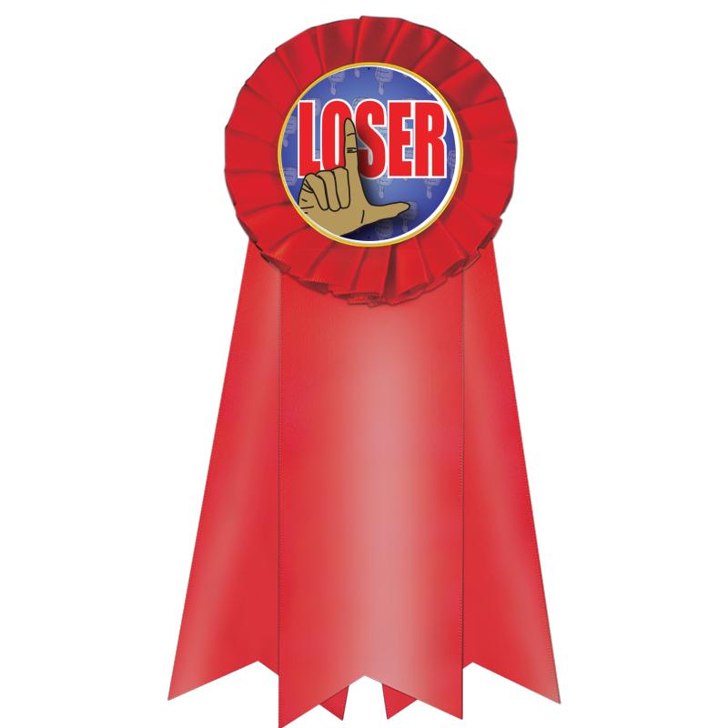 7" JUMBO RED MYLAR ROSETTE